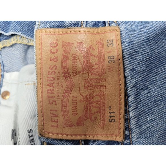 Men's Levis 511 Distressed Cut Off Jean Shorts Size 38 Made in Poland - Picture 11 of 12